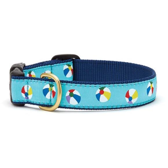 Up Country Blue Beach Ball Print Dog Collar, Medium - Picture 1 of 3